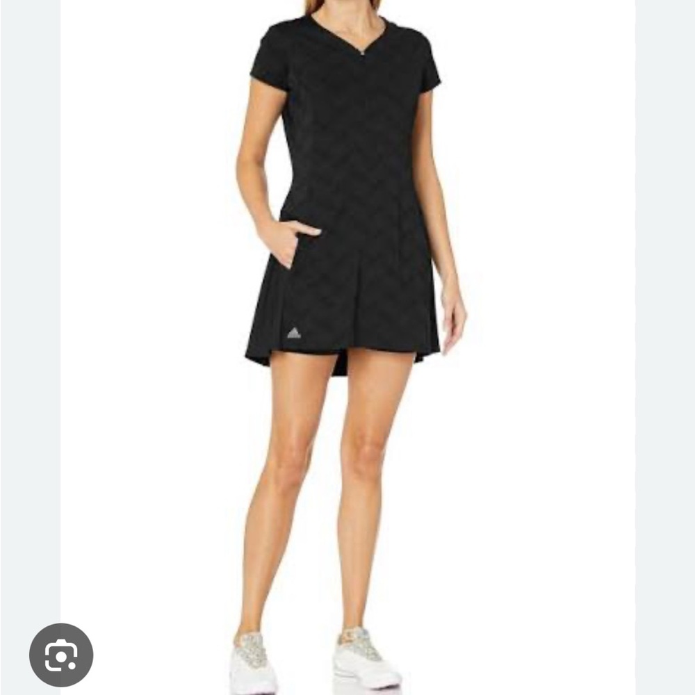 NWT Adidas Golf FK0530 Black Jacquard Mini Dress